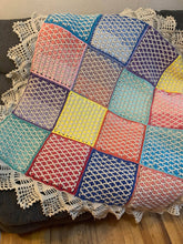 Load image into Gallery viewer, Lattice & Lace Blanket Pattern