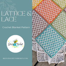 Load image into Gallery viewer, Lattice & Lace Blanket Pattern
