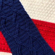 Load image into Gallery viewer, Nautical Baby Blanket Crochet Sampler