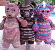 Load image into Gallery viewer, Bear, Unicorn, and Dragon- with bonus Bunny pattern