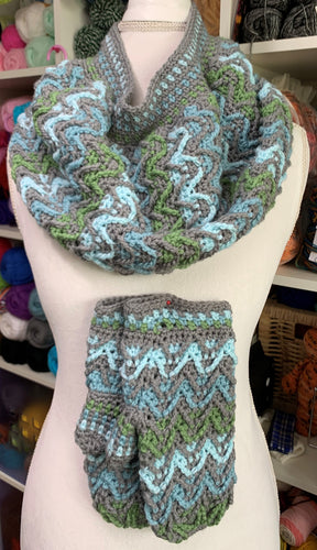 Fawn River Cowl and Mitten Pattern