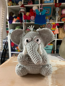 Chubby Elephant College Mascot Crochet Pattern