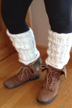 Load image into Gallery viewer, Fuzzy Warmers Knit Leg Warmers Pattern
