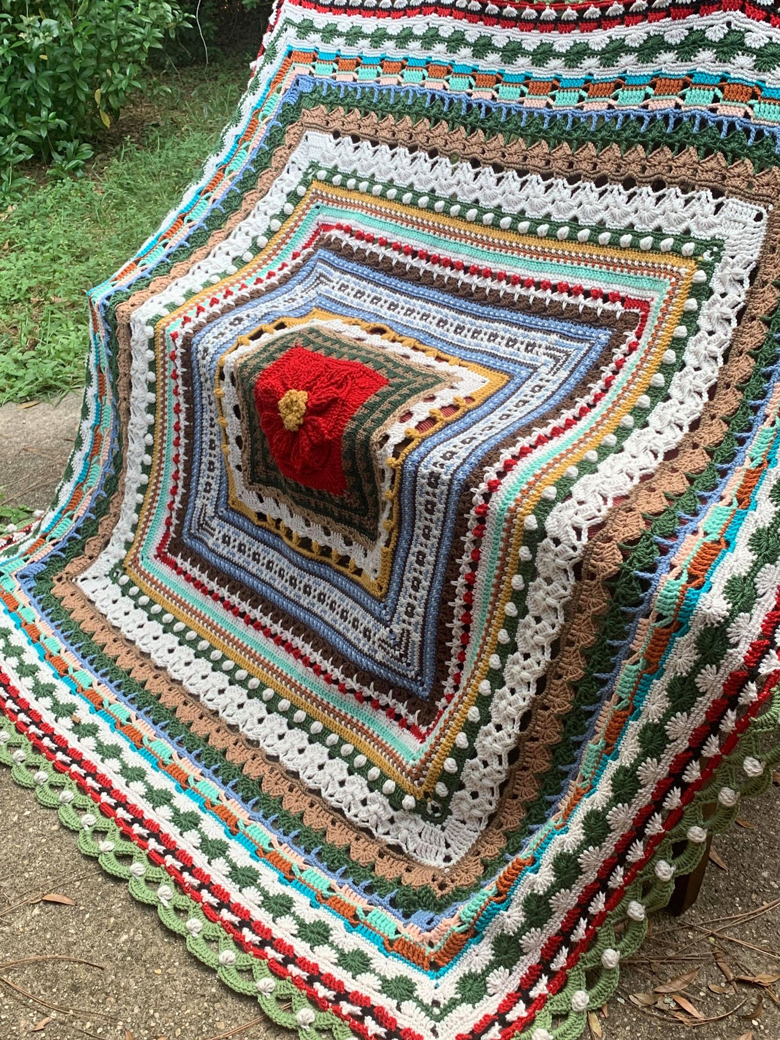 Christmas Around the World Blanket and Bonus Pillow Crochet