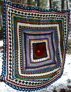 Christmas Around the World Blanket and Bonus Pillow Crochet Pattern
