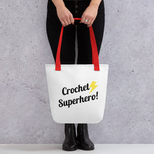 Load image into Gallery viewer, Crochet Superhero Tote Bag